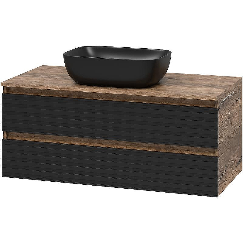 Тумба под раковину Brevita Dakota 100 DAK-09100-19/02-2Я подвесная Черный кварц Дуб Галифакс олово, купить, цена, заказать, магазин, доставка, скидка, промокод, купить, цена, заказать, магазин, доставка, скидка, промокод