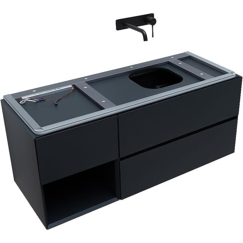 Тумба под раковину Allen Brau Infinity 120 R 1.21007.AM подвесная Антрацит матовый, купить, цена, заказать, магазин, доставка, скидка, промокод, купить, цена, заказать, магазин, доставка, скидка, промокод