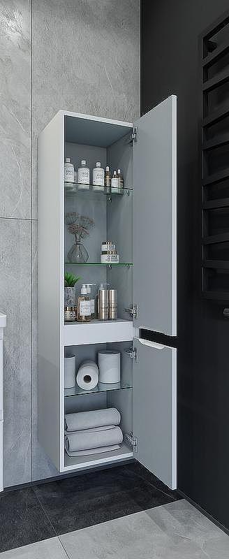 Шкаф пенал Caprigo Forte 35 R 36150R-SF027 подвесной Белый матовый, купить, цена, заказать, магазин, доставка, скидка, промокод, купить, цена, заказать, магазин, доставка, скидка, промокод