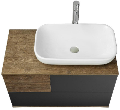 Тумба под раковину Aquaton Терра 85 1A247201TEKA0 подвесная Дуб кантри Антрацит