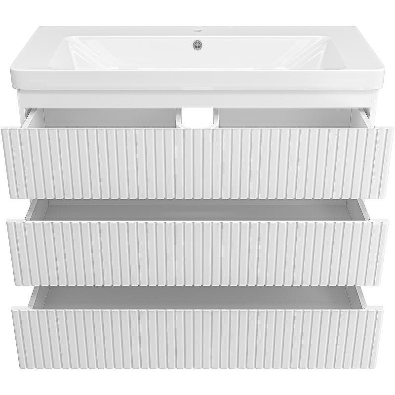 Тумба с раковиной Brevita Victory 105 УТ000024305 Белая матовая, купить, цена, заказать, магазин, доставка, скидка, промокод, купить, цена, заказать, магазин, доставка, скидка, промокод