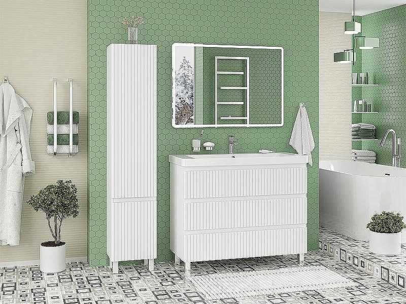 Тумба с раковиной Brevita Victory 105 УТ000024305 Белая матовая, купить, цена, заказать, магазин, доставка, скидка, промокод, купить, цена, заказать, магазин, доставка, скидка, промокод