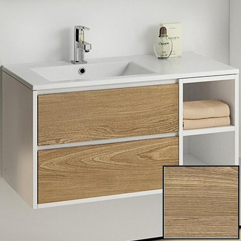 Тумба с раковиной SanVit Мэри-4 90 L kmery904 с фактурой под дерево подвесная Карпатская ель, купить, цена, заказать, магазин, доставка, скидка, промокод, купить, цена, заказать, магазин, доставка, скидка, промокод