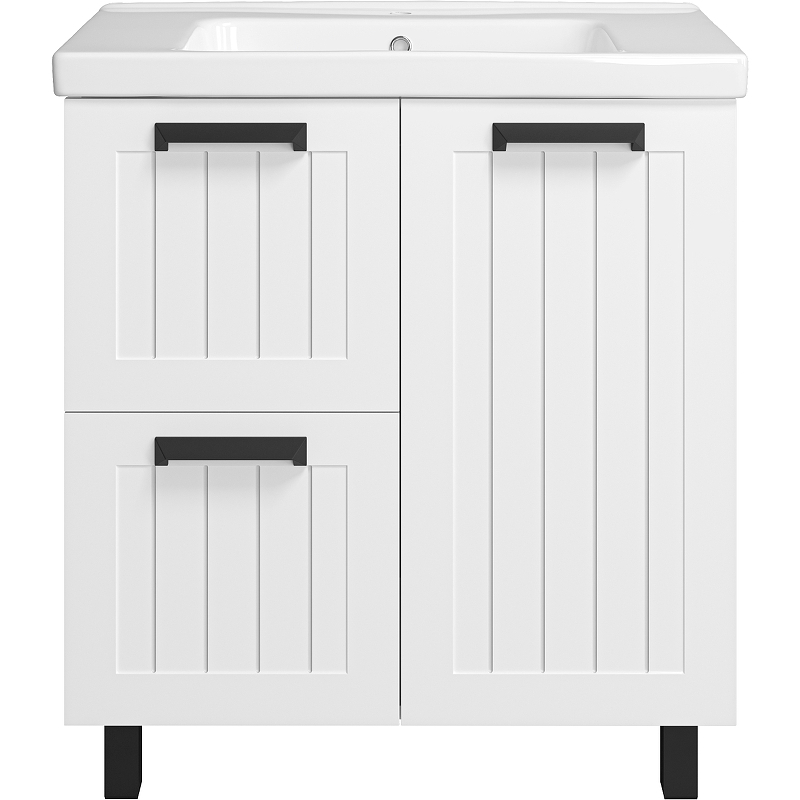 Тумба с раковиной Misty Спарта 80 УТ000013759 Белая матовая, купить, цена, заказать, магазин, доставка, скидка, промокод, купить, цена, заказать, магазин, доставка, скидка, промокод