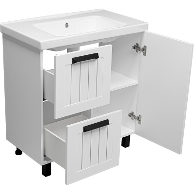 Тумба с раковиной Misty Спарта 80 УТ000013759 Белая матовая