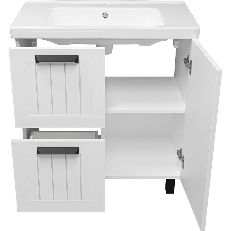 Тумба с раковиной Misty Спарта 80 УТ000013759 Белая матовая, купить, цена, заказать, магазин, доставка, скидка, промокод, купить, цена, заказать, магазин, доставка, скидка, промокод