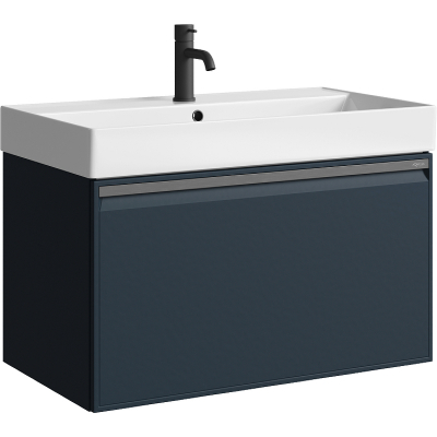 Тумба под раковину Aqwella Pure 80 PUR0108GRM подвесная Серая матовая