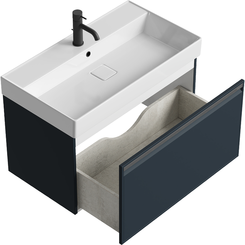 Тумба под раковину Aqwella Pure 80 PUR0108GRM подвесная Серая матовая, купить, цена, заказать, магазин, доставка, скидка, промокод, купить, цена, заказать, магазин, доставка, скидка, промокод