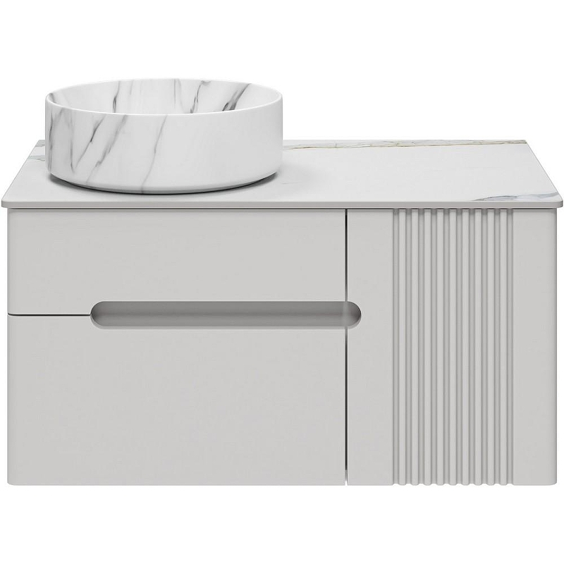 Тумба с раковиной Brevita Pallisandro 80 УТ000025399 подвесная Серая матовая, купить, цена, заказать, магазин, доставка, скидка, промокод, купить, цена, заказать, магазин, доставка, скидка, промокод