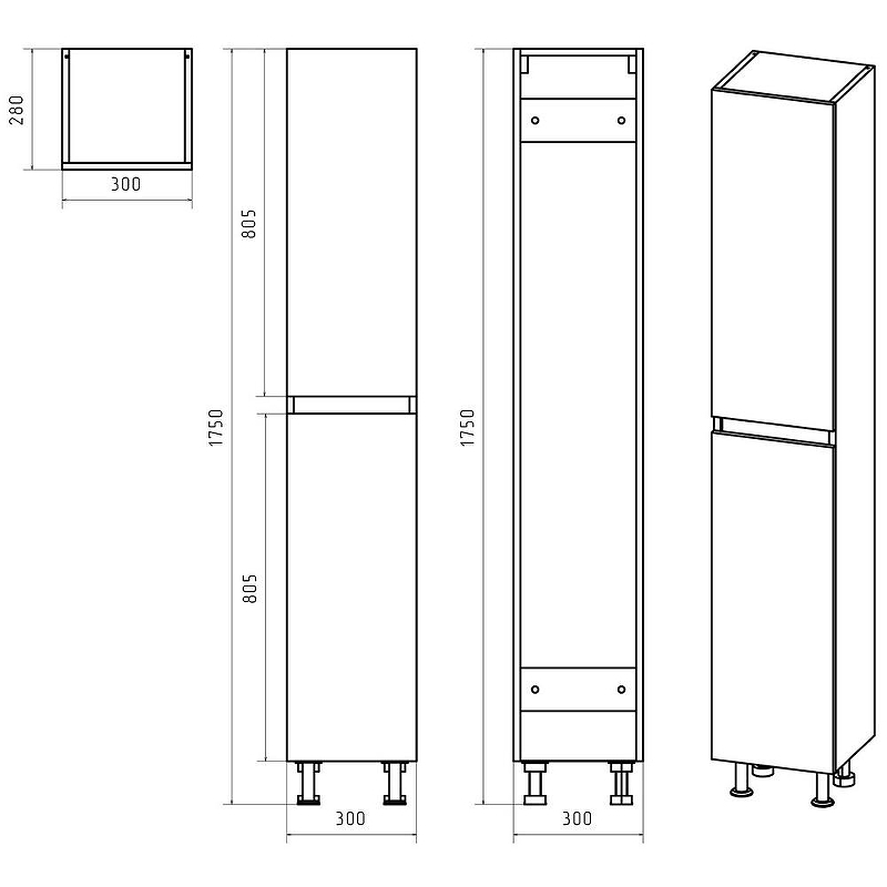 Шкаф пенал Misty Енисей 30 Э-Ени05030-011 Белый, купить, цена, заказать, магазин, доставка, скидка, промокод, купить, цена, заказать, магазин, доставка, скидка, промокод