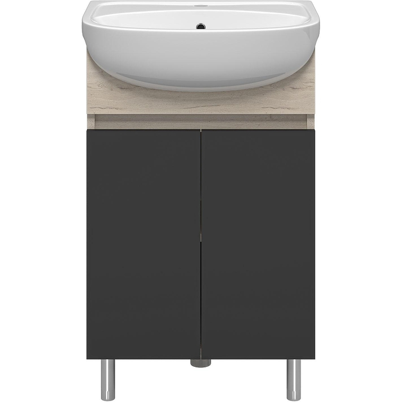 Тумба с раковиной Misty Поло 50 УТ000014009 Антрацит Дуб Галифакс белый, купить, цена, заказать, магазин, доставка, скидка, промокод, купить, цена, заказать, магазин, доставка, скидка, промокод
