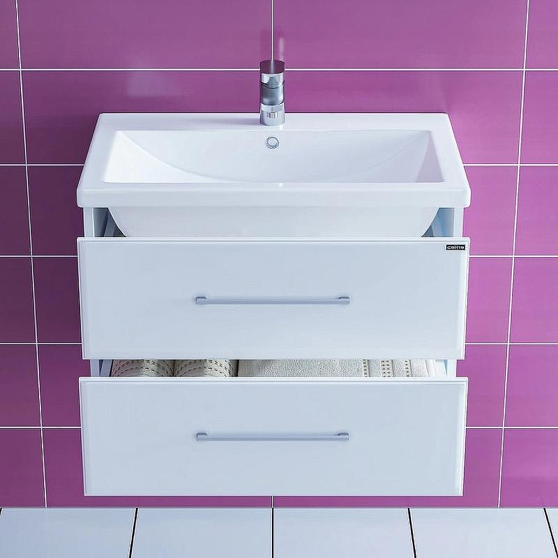 Тумба под раковину СанТа Омега 70 207038 подвесная Белая, купить, цена, заказать, магазин, доставка, скидка, промокод, купить, цена, заказать, магазин, доставка, скидка, промокод