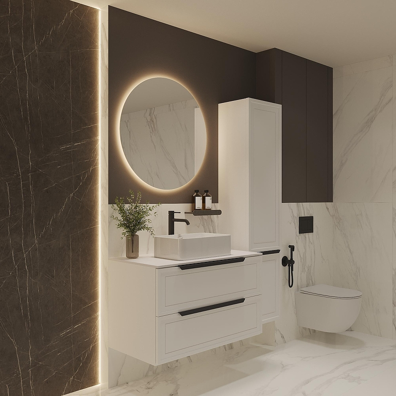 Тумба под раковину ЗОВ Севилья 100 S100W-KPW цвет Белый матовый, купить, цена, заказать, магазин, доставка, скидка, промокод, купить, цена, заказать, магазин, доставка, скидка, промокод