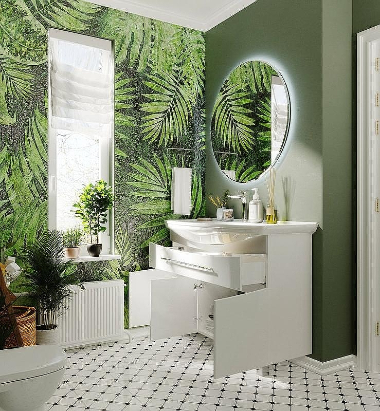 Тумба под раковину 1MarKa Lina New 105Н У94492 Белый глянец, купить, цена, заказать, магазин, доставка, скидка, промокод, купить, цена, заказать, магазин, доставка, скидка, промокод