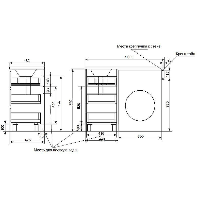 Тумба с раковиной Эстет Dallas Luxe 110 R ФР-00002019 Белая, купить, цена, заказать, магазин, доставка, скидка, промокод, купить, цена, заказать, магазин, доставка, скидка, промокод