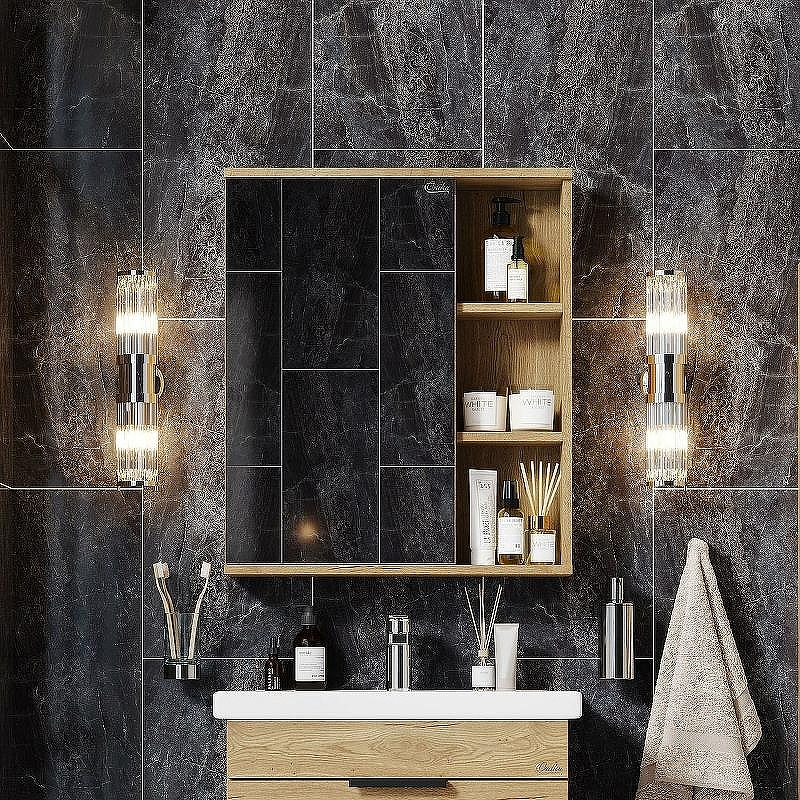 Зеркальный шкаф Onika Легран 50.00У 205022 Дуб галифакс, купить, цена, заказать, магазин, доставка, скидка, промокод, купить, цена, заказать, магазин, доставка, скидка, промокод