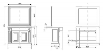 Зеркало Migliore Ravenna 120 27335 Золото