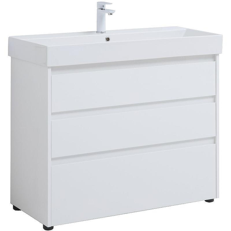 Тумба под раковину Aquanet Nova Lite 100 302478 Белый глянец, купить, цена, заказать, магазин, доставка, скидка, промокод, купить, цена, заказать, магазин, доставка, скидка, промокод
