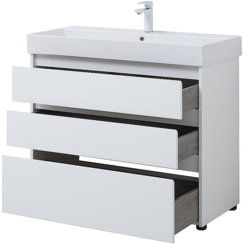 Тумба под раковину Aquanet Nova Lite 100 302478 Белый глянец, купить, цена, заказать, магазин, доставка, скидка, промокод, купить, цена, заказать, магазин, доставка, скидка, промокод