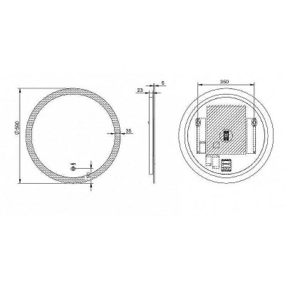 Зеркало Esbano 59 ESMI2481YD с подсветкой с сенсорным выключателем и подогревом