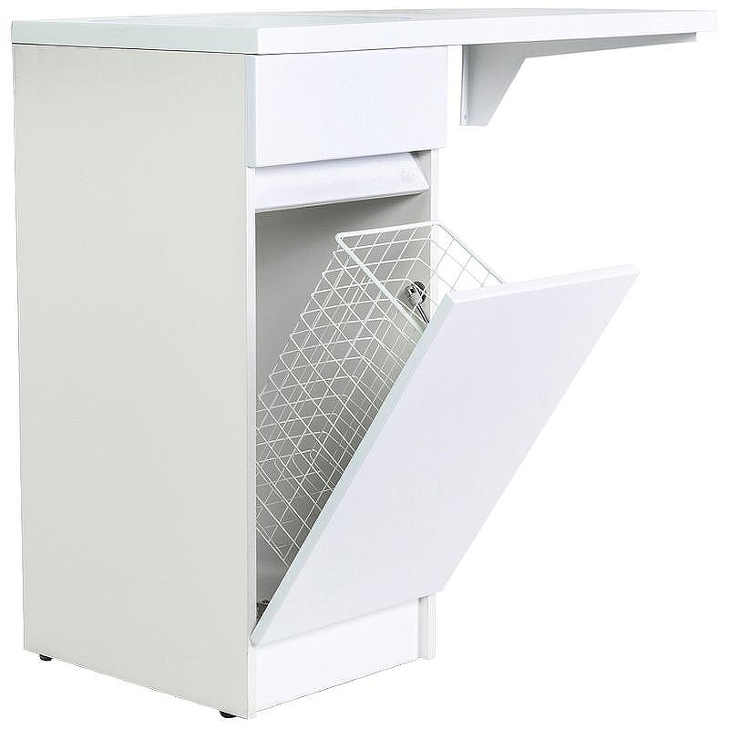Тумба с раковиной Orange Sistema 100 L STK-40TUW+RAL с бельевой корзиной Белая, купить, цена, заказать, магазин, доставка, скидка, промокод, купить, цена, заказать, магазин, доставка, скидка, промокод