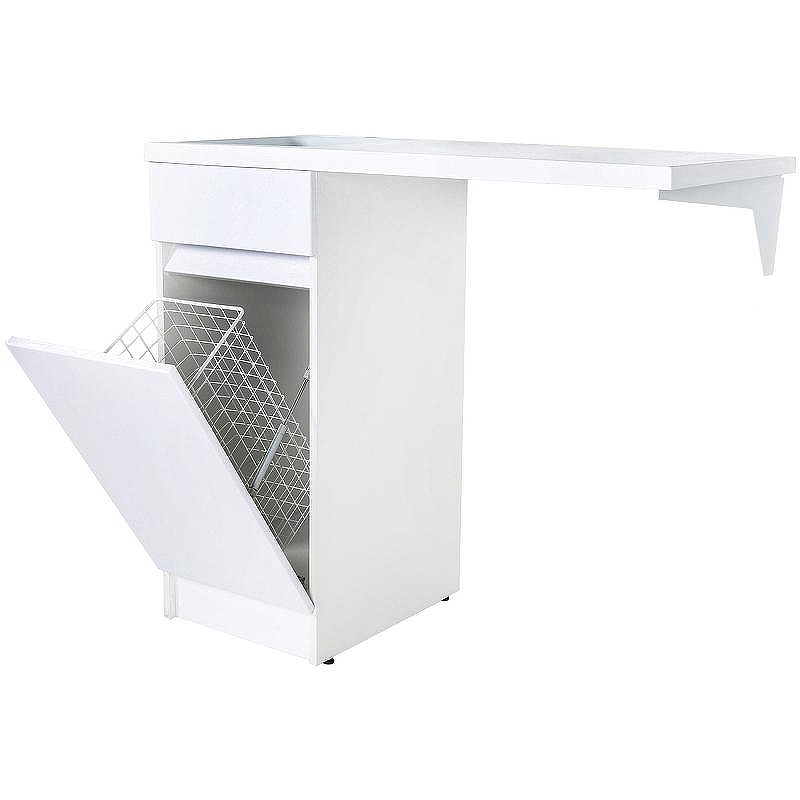 Тумба с раковиной Orange Sistema 100 L STK-40TUW+RAL с бельевой корзиной Белая, купить, цена, заказать, магазин, доставка, скидка, промокод, купить, цена, заказать, магазин, доставка, скидка, промокод
