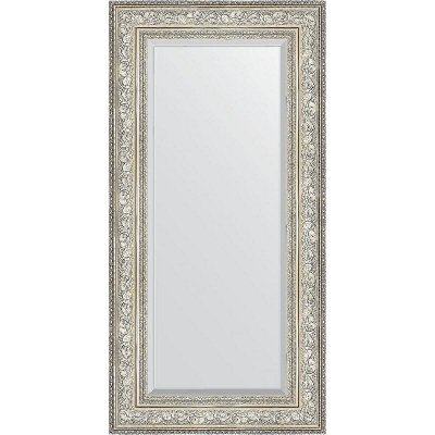 Зеркало Evoform Exclusive 120х60 BY 3504 с фацетом в багетной раме - Виньетка серебро 109