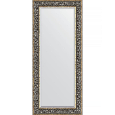 Зеркало Evoform Exclusive 159х69 BY 3579 с фацетом в багетной раме - Вензель серебряный 101