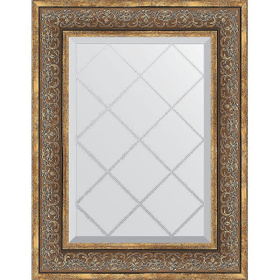 Зеркало Evoform Exclusive-G 76х59 BY 4034 с гравировкой в багетной раме - Вензель бронзовый 101