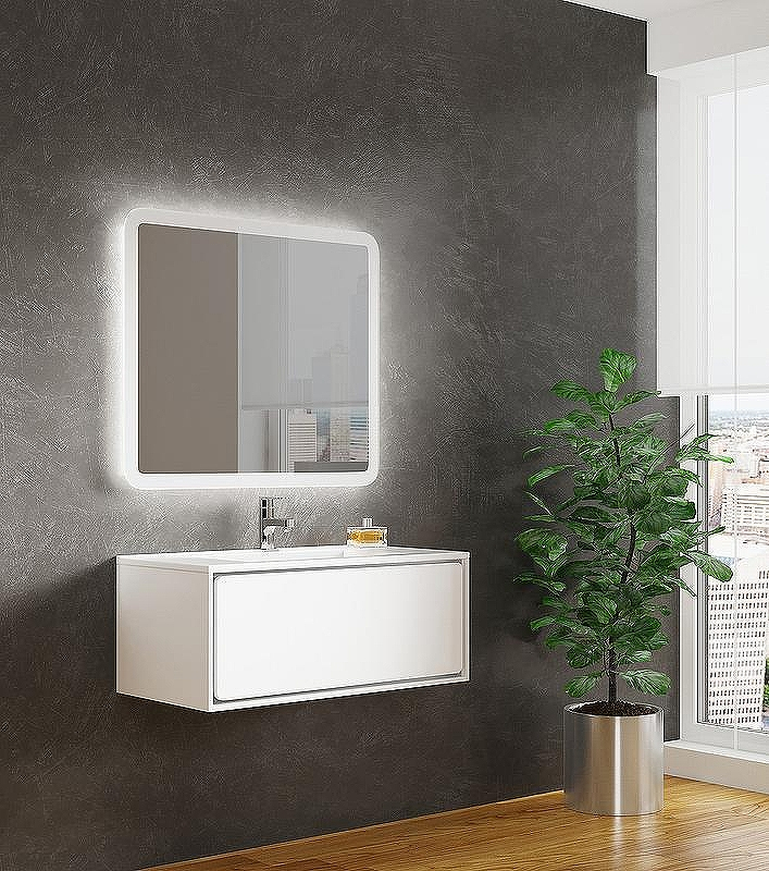 Тумба с раковиной SanVit Бруно-1 90 kbruno190w подвесная Белая глянцевая, купить, цена, заказать, магазин, доставка, скидка, промокод, купить, цена, заказать, магазин, доставка, скидка, промокод