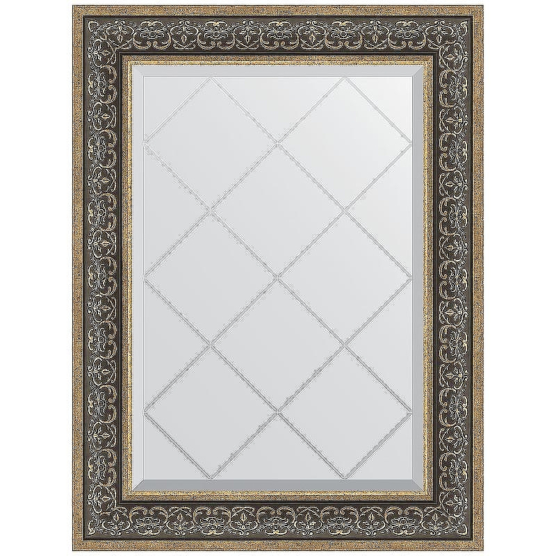 Зеркало Evoform Exclusive-G 91х69 BY 4121 с гравировкой в багетной раме - Вензель серебряный 101, купить, цена, заказать, магазин, доставка, скидка, промокод, купить, цена, заказать, магазин, доставка, скидка, промокод