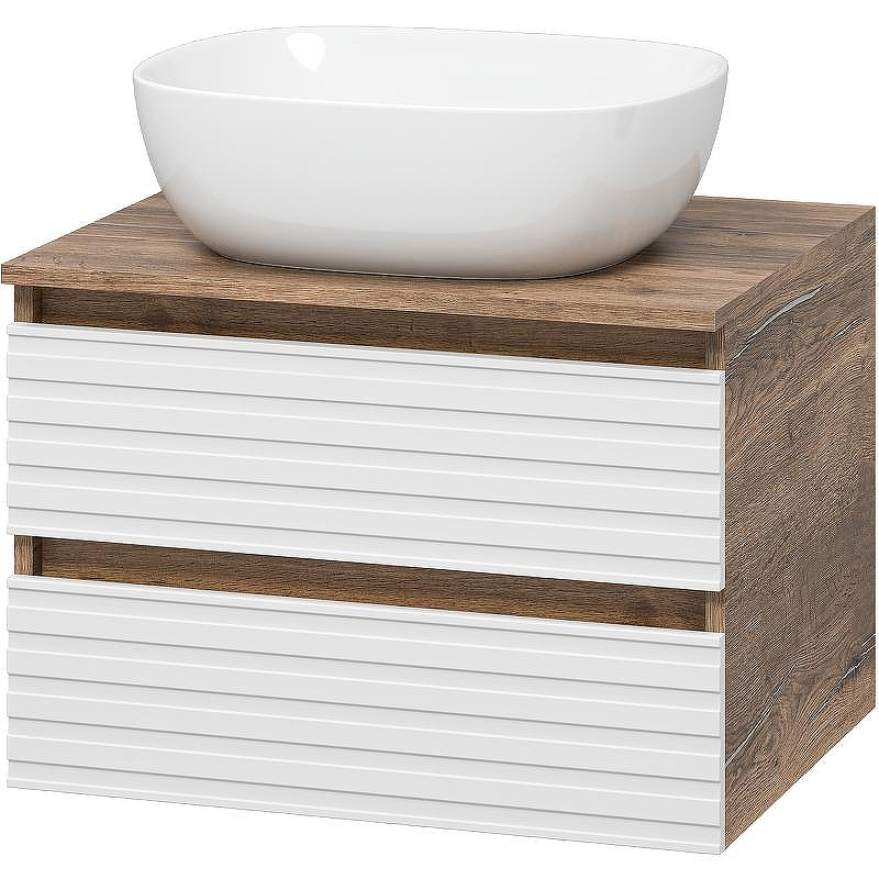 Тумба под раковину Brevita Dakota 60 DAK-09060-19/01-2Я подвесная Белая матовая Дуб Галифакс олово, купить, цена, заказать, магазин, доставка, скидка, промокод, купить, цена, заказать, магазин, доставка, скидка, промокод