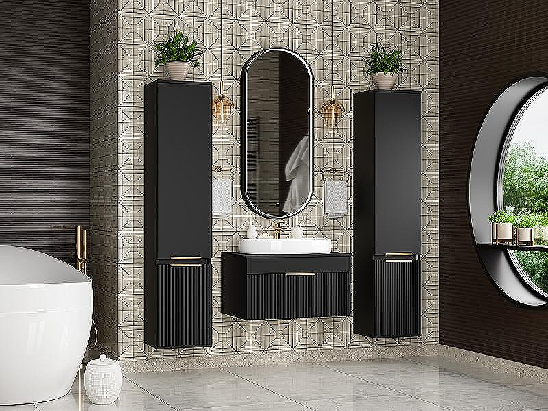 Шкаф пенал Brevita Enfida 35 R ENF-05035-020P Черный матовый, купить, цена, заказать, магазин, доставка, скидка, промокод, купить, цена, заказать, магазин, доставка, скидка, промокод