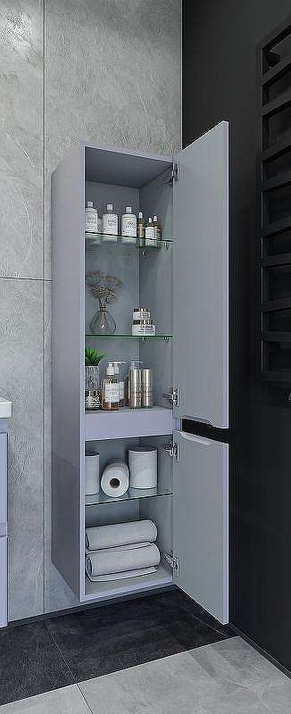 Шкаф пенал Caprigo Forte 35 R 36150R-SF028 подвесной Серый матовый, купить, цена, заказать, магазин, доставка, скидка, промокод, купить, цена, заказать, магазин, доставка, скидка, промокод