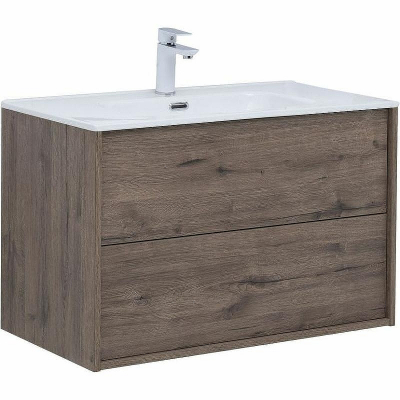 Тумба под раковину Aquanet Lino 80 Flat 287543 подвесная Дуб веллингтон