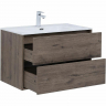 Тумба под раковину Aquanet Lino 80 Flat 287543 подвесная Дуб веллингтон, купить, цена, заказать, магазин, доставка, скидка, промокод, купить, цена, заказать, магазин, доставка, скидка, промокод