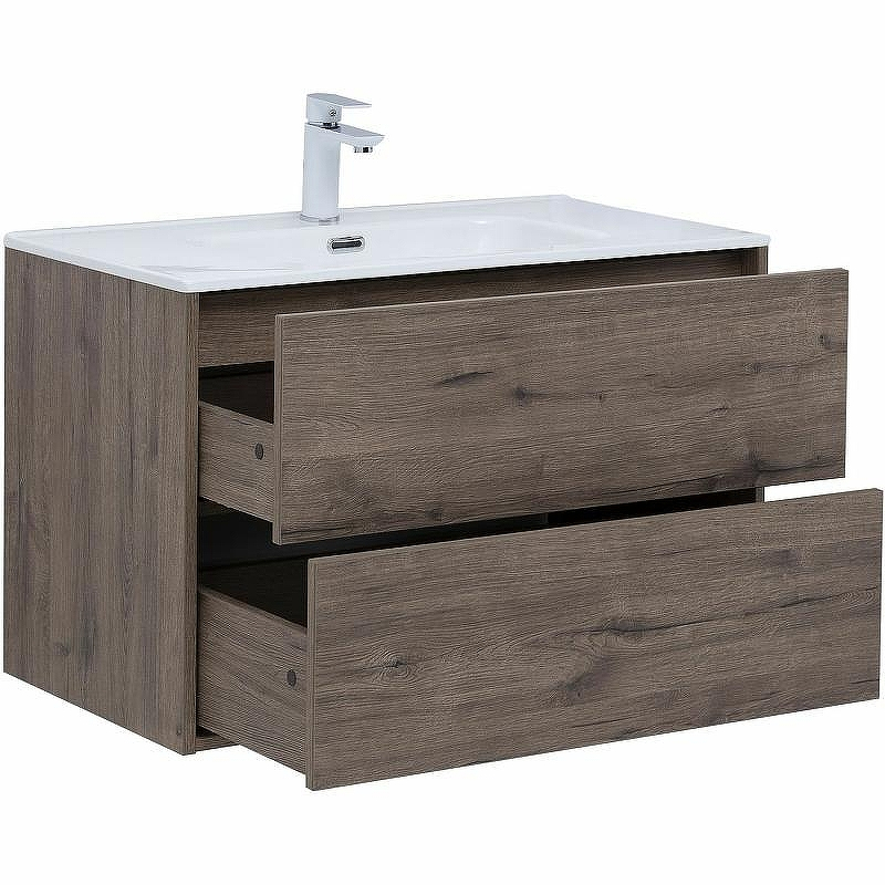 Тумба под раковину Aquanet Lino 80 Flat 287543 подвесная Дуб веллингтон, купить, цена, заказать, магазин, доставка, скидка, промокод, купить, цена, заказать, магазин, доставка, скидка, промокод