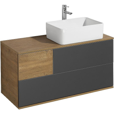 Тумба под раковину Aquaton Терра 105 1A246901TEKA0 подвесная Дуб кантри Антрацит