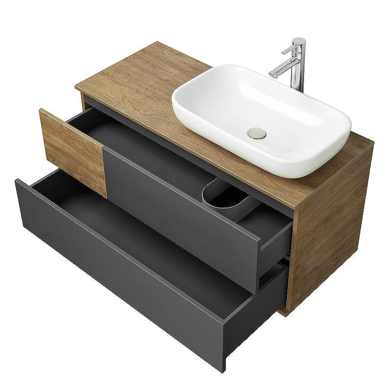 Тумба под раковину Aquaton Терра 105 1A246901TEKA0 подвесная Дуб кантри Антрацит, купить, цена, заказать, магазин, доставка, скидка, промокод, купить, цена, заказать, магазин, доставка, скидка, промокод