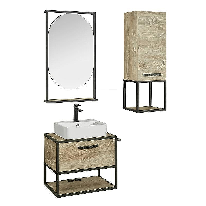 Тумба под раковину Aquaton Лофт Фабрик 65 1A242301LTDU0 подвесная Дуб эндгрейн, купить, цена, заказать, магазин, доставка, скидка, промокод, купить, цена, заказать, магазин, доставка, скидка, промокод