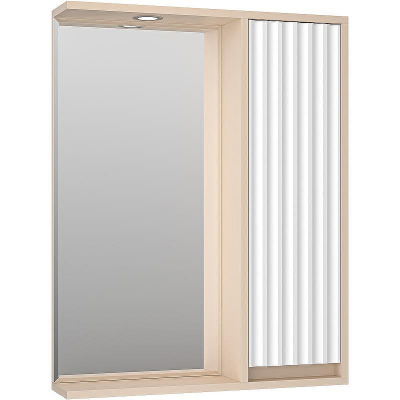 Зеркало со шкафом Brevita Balaton 65 R BAL-04065-03-01П с подсветкой Белое матовое Бежевое матовое