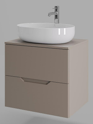 Тумба с раковиной Orange Line 60 Li-60TuLMDF+B05-520W подвесная Латте матовый