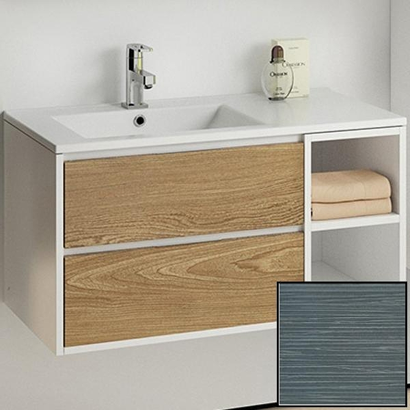 Тумба с раковиной SanVit Мэри-4 90 L kmery904 с фактурой под дерево подвесная Шелк Сталь, купить, цена, заказать, магазин, доставка, скидка, промокод, купить, цена, заказать, магазин, доставка, скидка, промокод