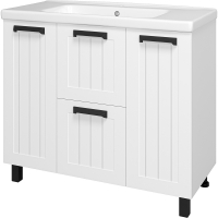 Тумба с раковиной Misty Спарта 100 УТ000013757 Белая матовая, купить, цена, заказать, магазин, доставка, скидка, промокод, купить, цена, заказать, магазин, доставка, скидка, промокод