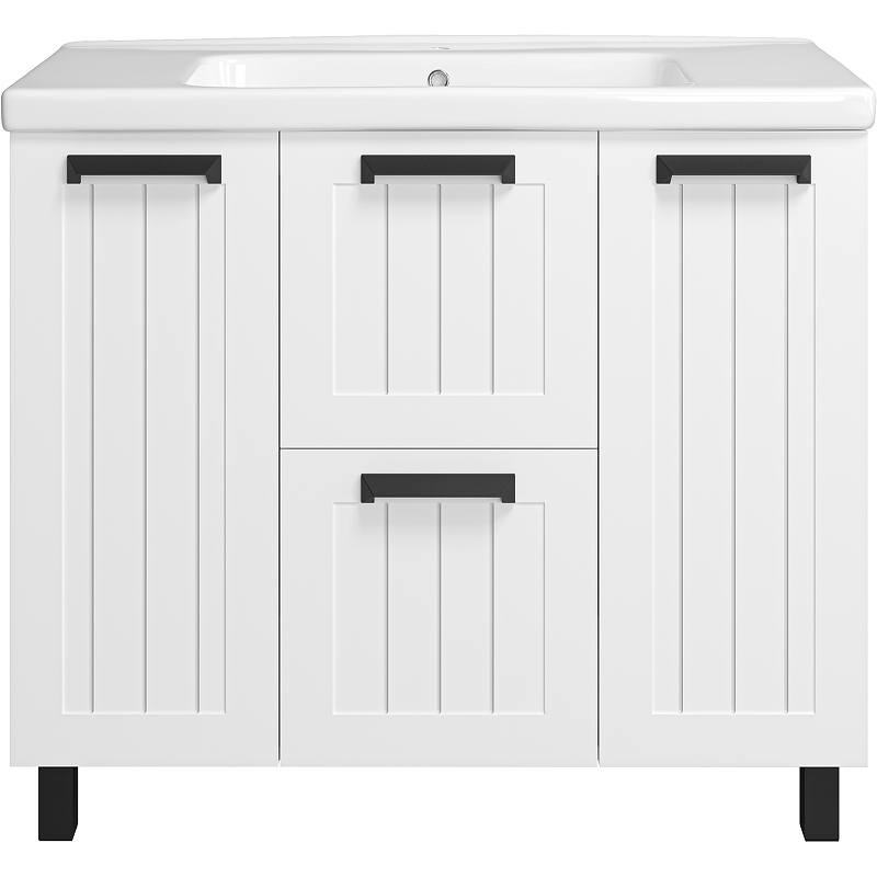 Тумба с раковиной Misty Спарта 100 УТ000013757 Белая матовая, купить, цена, заказать, магазин, доставка, скидка, промокод, купить, цена, заказать, магазин, доставка, скидка, промокод