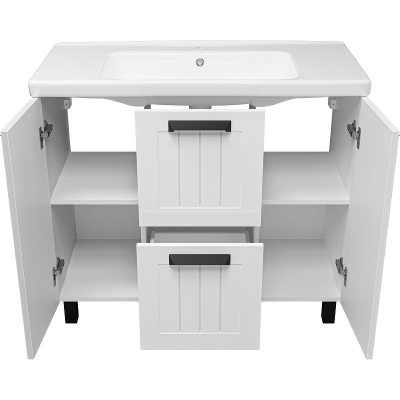 Тумба с раковиной Misty Спарта 100 УТ000013757 Белая матовая