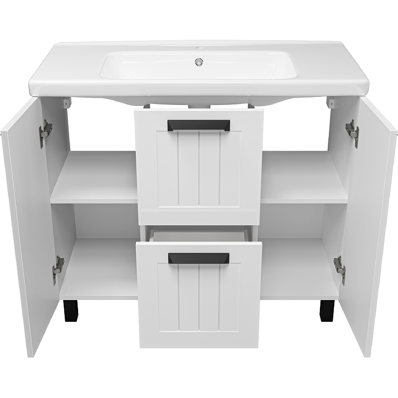 Тумба с раковиной Misty Спарта 100 УТ000013757 Белая матовая, купить, цена, заказать, магазин, доставка, скидка, промокод, купить, цена, заказать, магазин, доставка, скидка, промокод