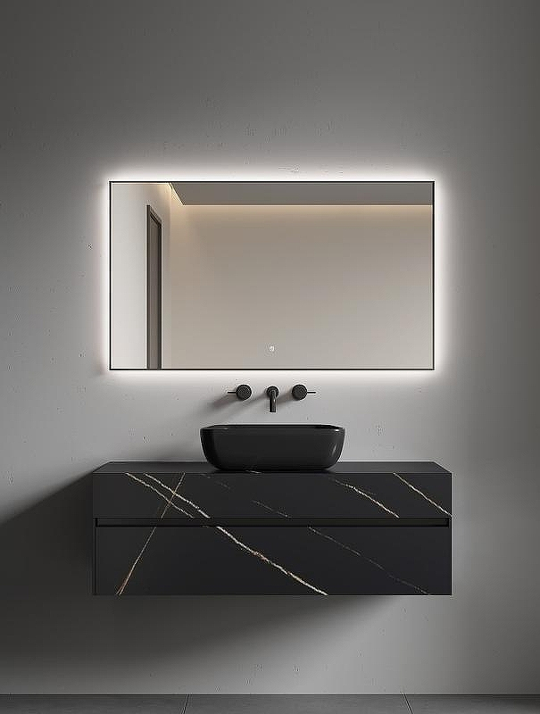 Зеркало Boheme Modern 120x70 543-120-GM с подсветкой Оружейная сталь с сенсорным выключателем и подогревом, купить, цена, заказать, магазин, доставка, скидка, промокод, купить, цена, заказать, магазин, доставка, скидка, промокод