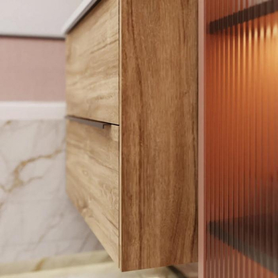 Тумба под раковину La Fenice Tesoro 80 FNC-01-TES-DKK-80-2 подвесная Дуб канзас коричневый