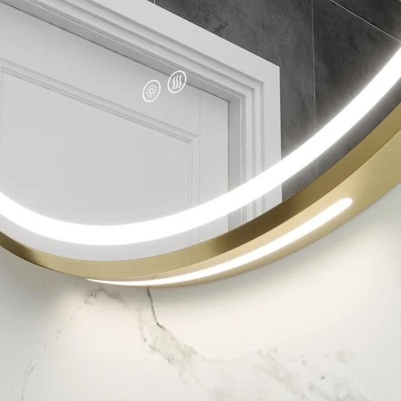 Зеркало Maretti Elena 60 EA1460R21EL с подсветкой цвет Золото с сенсорным выключателем с подогревом и диммером, купить, цена, заказать, магазин, доставка, скидка, промокод, купить, цена, заказать, магазин, доставка, скидка, промокод